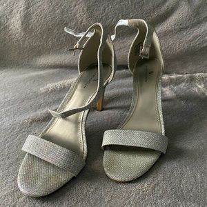 Silver sparkly heels from Worthington - womens size 8